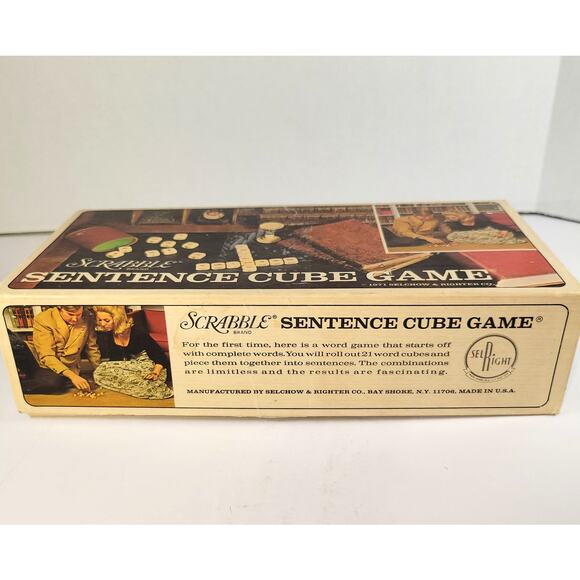 Vintage 1971 Scrabble Sentence Cube Board Game by Selchow & Righter - Picture 16 of 16